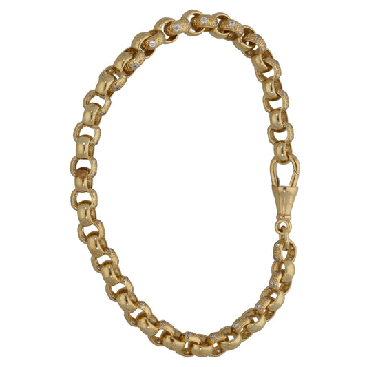 9ct Gold Cubic Zirconia Belcher Bracelet