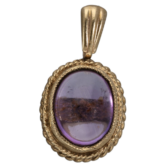 9ct Gold Amethyst Single Stone Pendant