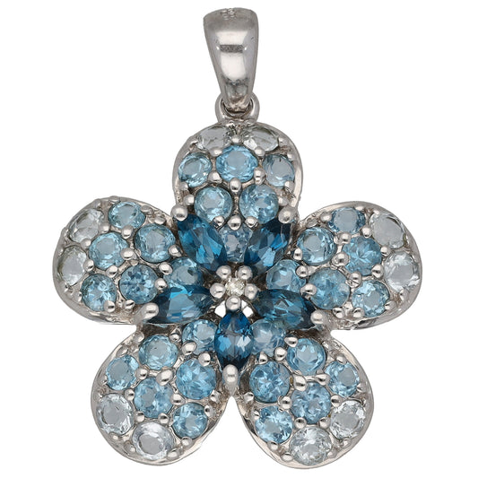 9ct White Gold Topaz Dress/Cocktail Pendant
