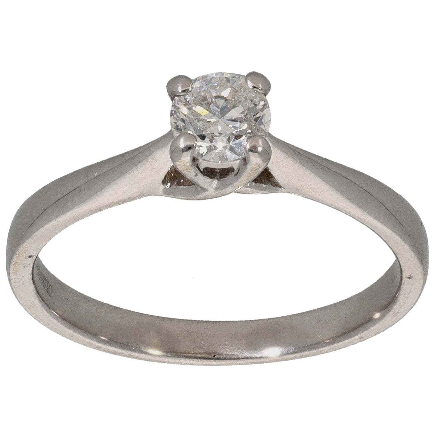 18ct White Gold 0.33ct Diamond Solitaire Ring Size K