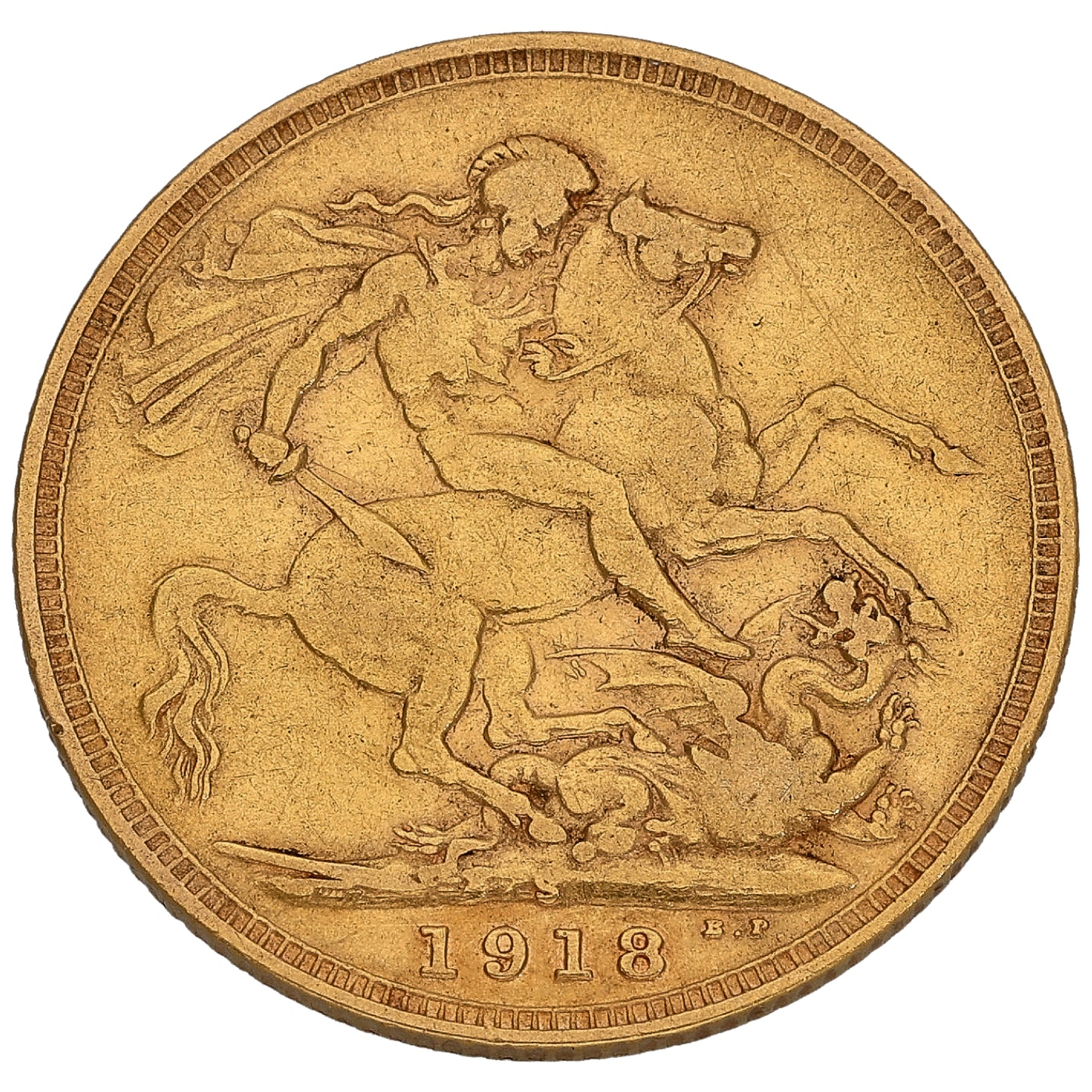22ct Gold King George V Half Sovereign Coin 1918