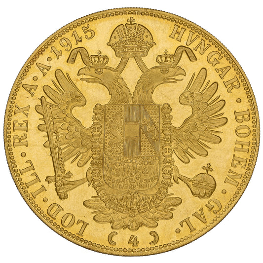 22ct Gold Austrian 4 Ducat Coin 1915