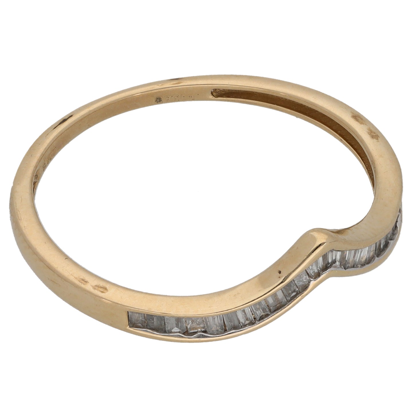 9ct Gold 0.26ct Diamond Wishbone Ring Size S