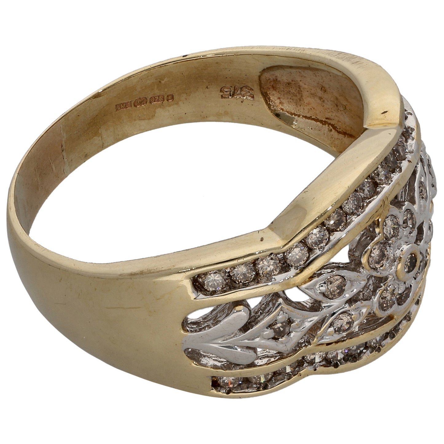 9ct Gold 0.50ct Diamond Dress/Cocktail Ring Size U