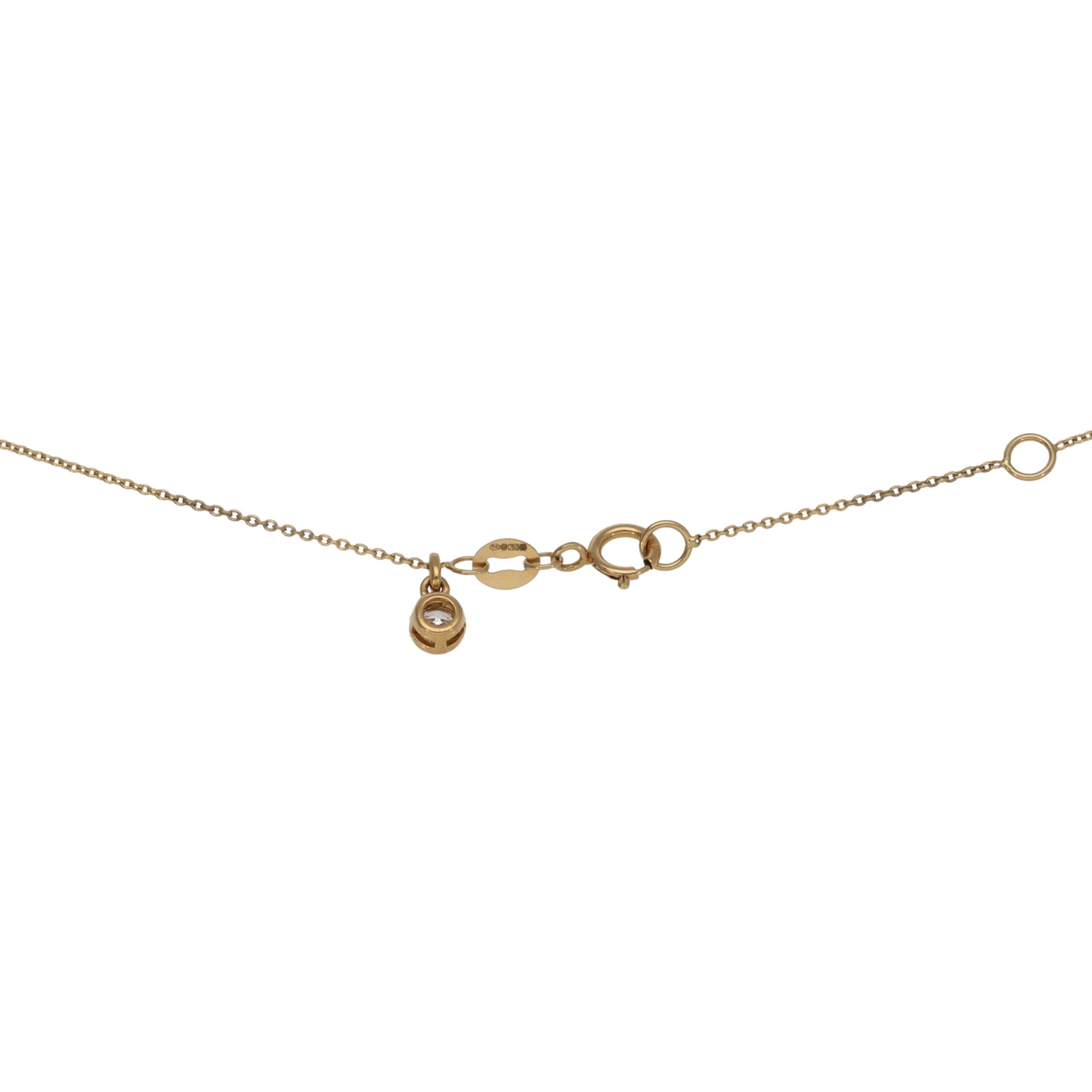 18ct Gold 0.10ct Diamond Solitaire Pendant With Chain