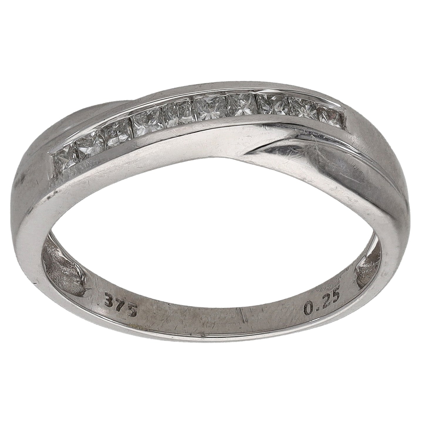 9ct White Gold 0.30ct Diamond Half Eternity Ring Size M
