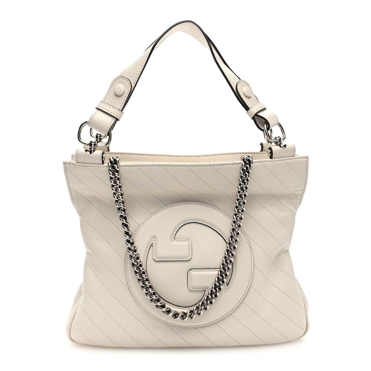 Gucci Blondie Tote Sakai Be Green Calfskin Leather Bag - Mystic White