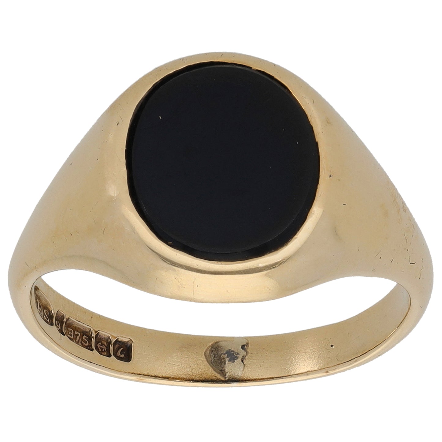 9ct Gold Onyx Signet Ring Size R