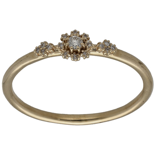 9ct Gold 0.11ct Diamond Dress/Cocktail Ring Size P