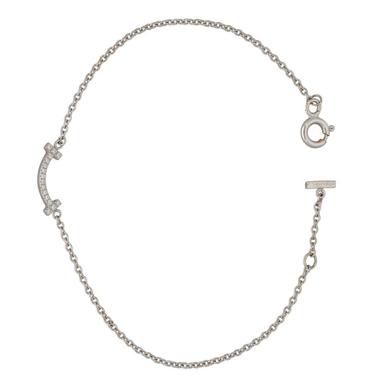 18ct White Gold 0.08ct Diamond Tiffany Bracelet