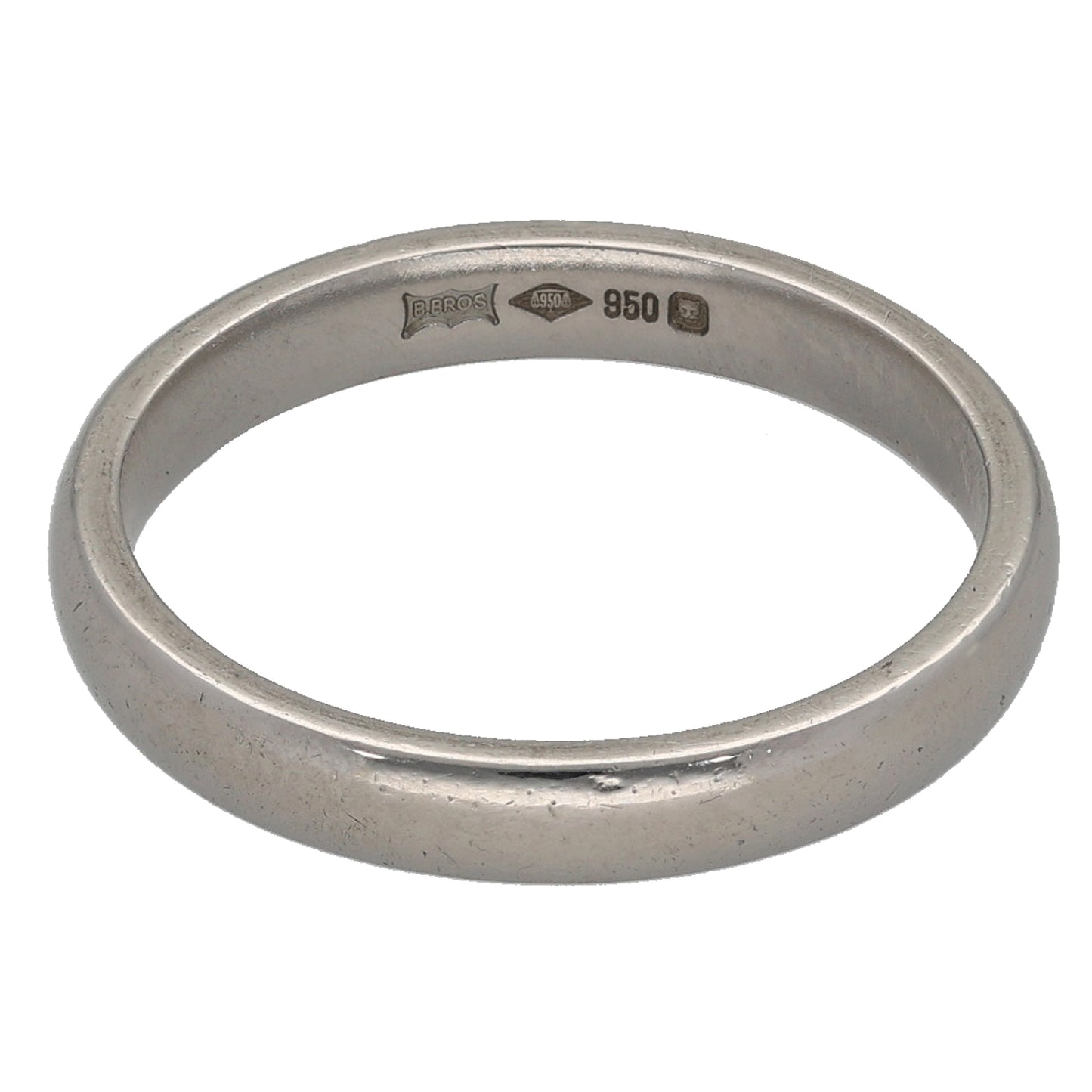 Platinum Plain Wedding Ring Size L