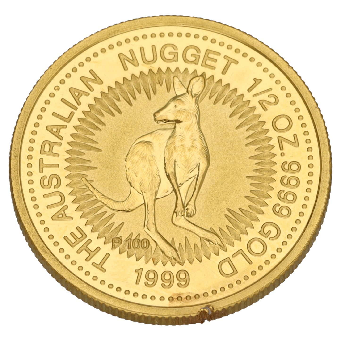 24ct Gold The Australian Nugget 1/2 OZ Coin 1999