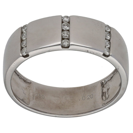 18ct White Gold 0.20ct Diamond Alternative Ring Size V