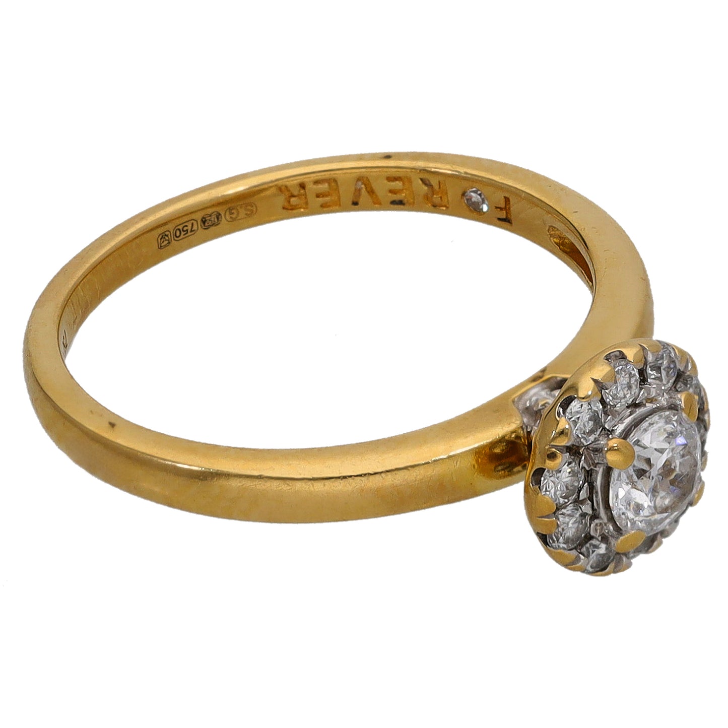 18ct Gold 0.40ct Diamond Cluster Ring Size K