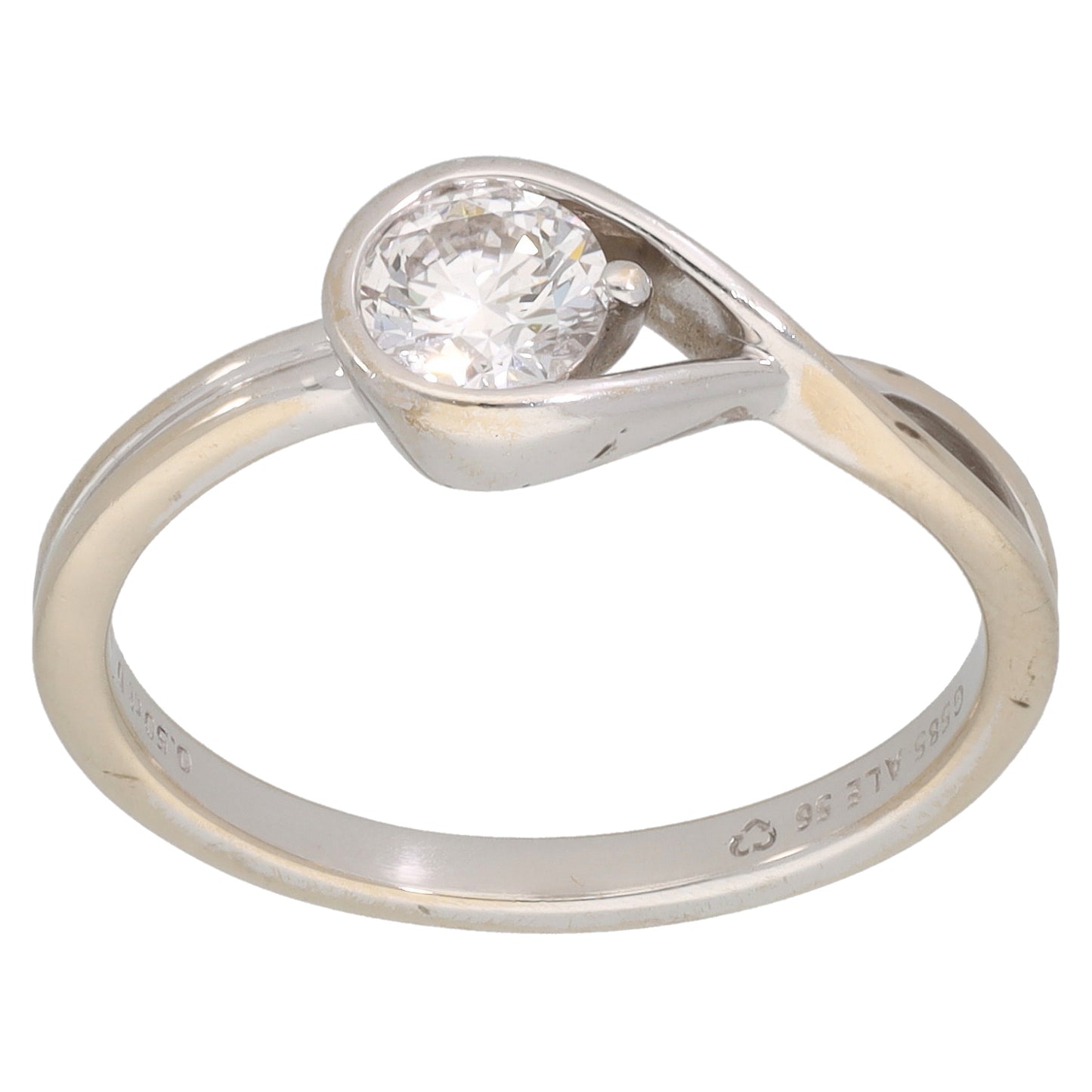 14ct White Gold 0.50ct Laboratory-Grown Diamond Solitaire Pandora Ring Size O