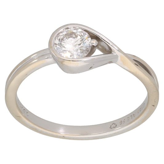 14ct White Gold 0.50ct Laboratory-Grown Diamond Solitaire Pandora Ring Size O