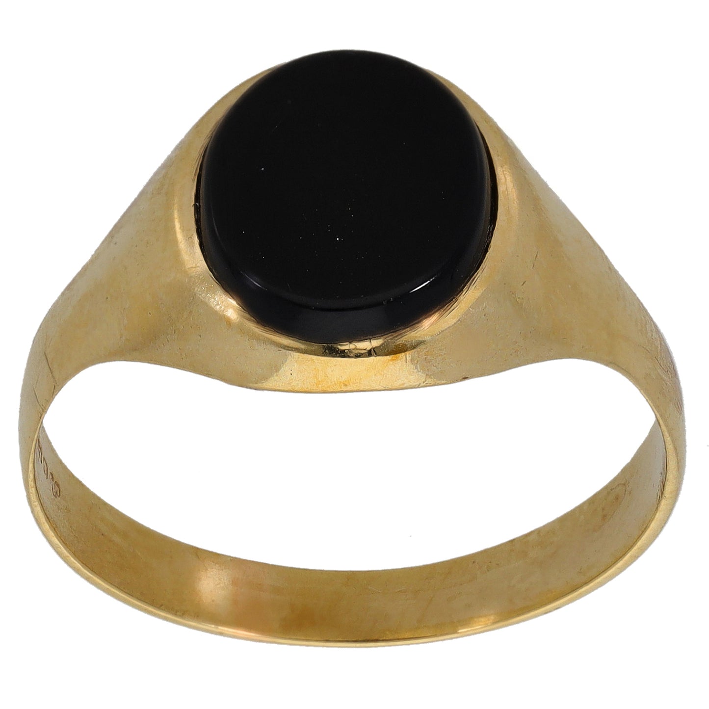 9ct Gold Onyx Single Stone Signet Ring Size X