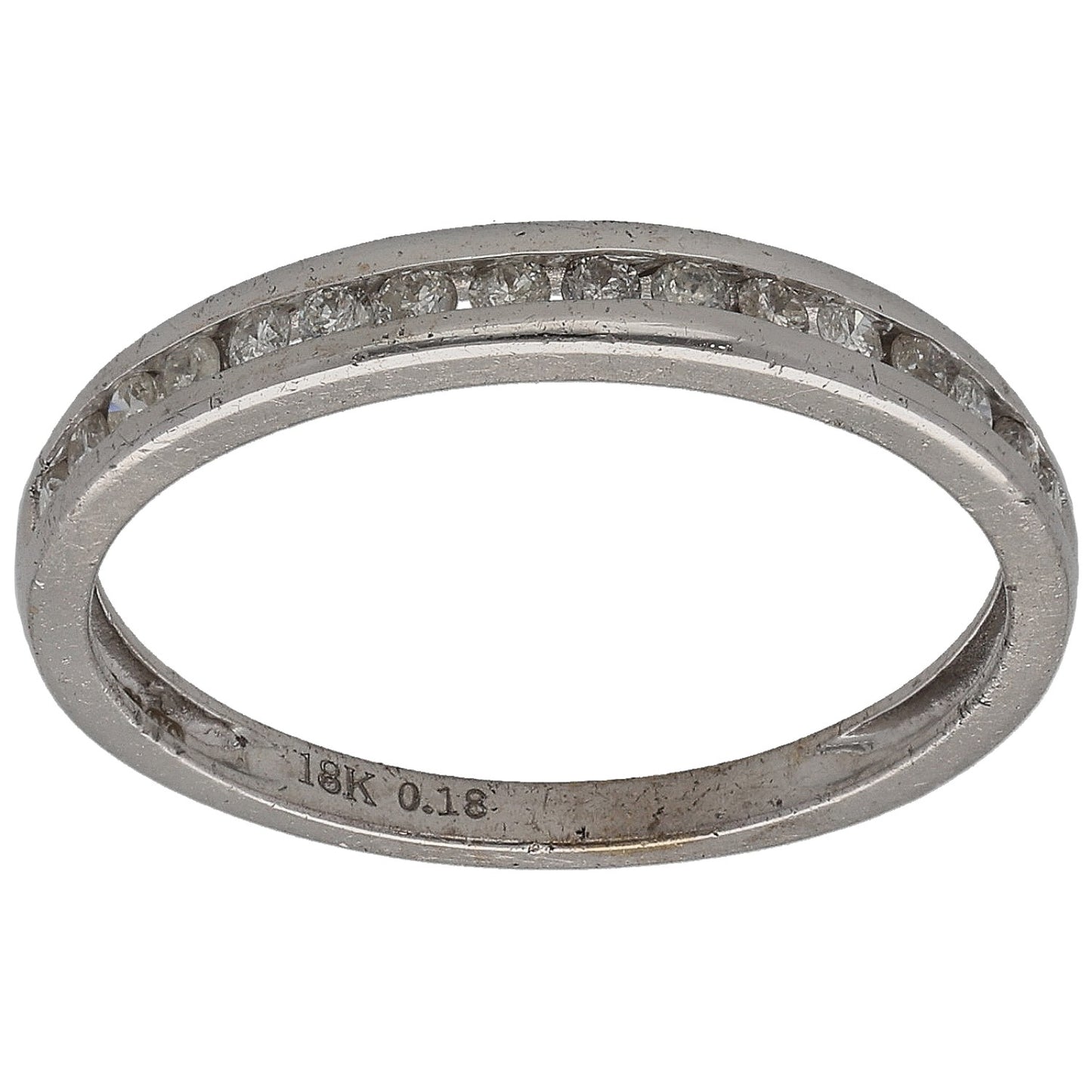 18ct Gold 0.16ct Diamond Half Eternity Ring Size L