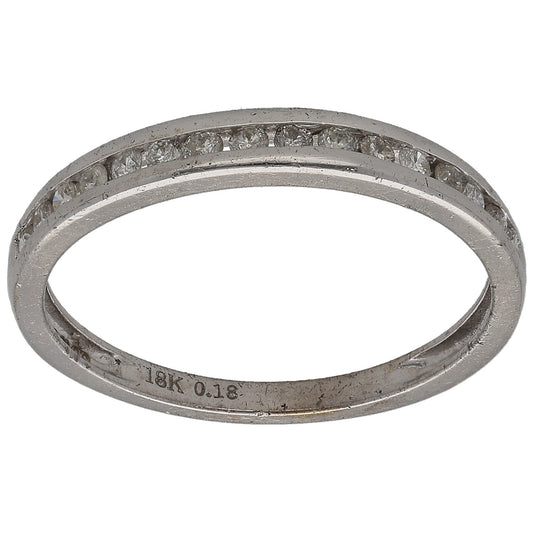 18ct Gold 0.16ct Diamond Half Eternity Ring Size L