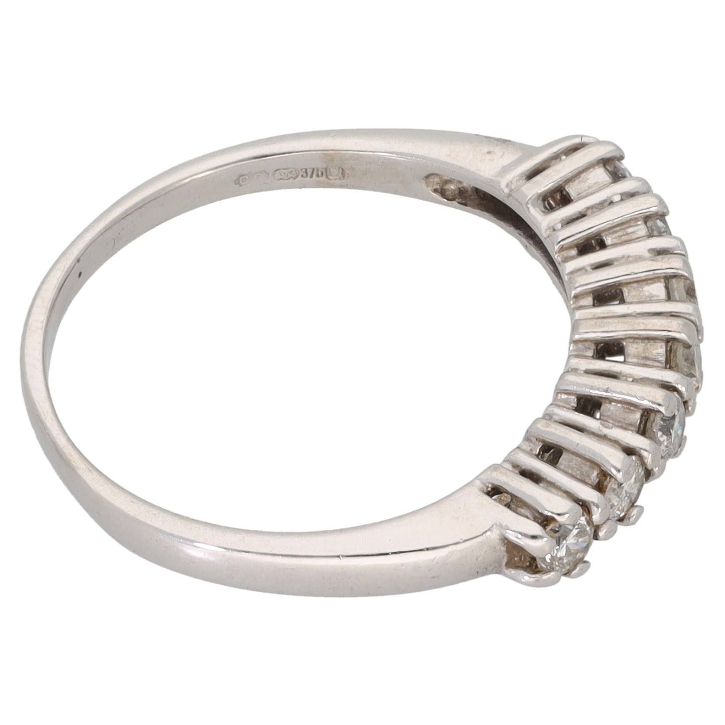 9ct White Gold 0.33ct Diamond Half Eternity Ring Size M