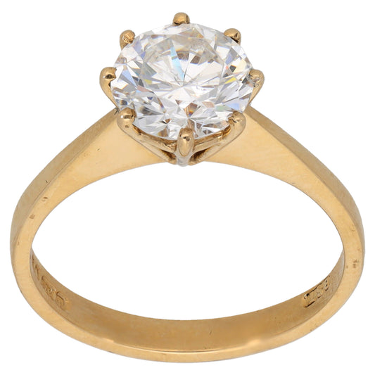 9ct Gold Cubic Zirconia Single Stone Ring Size O