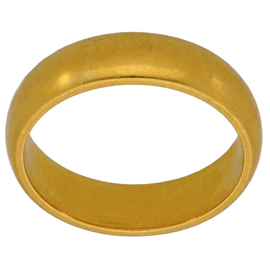 22ct Gold Plain Wedding Ring Size L