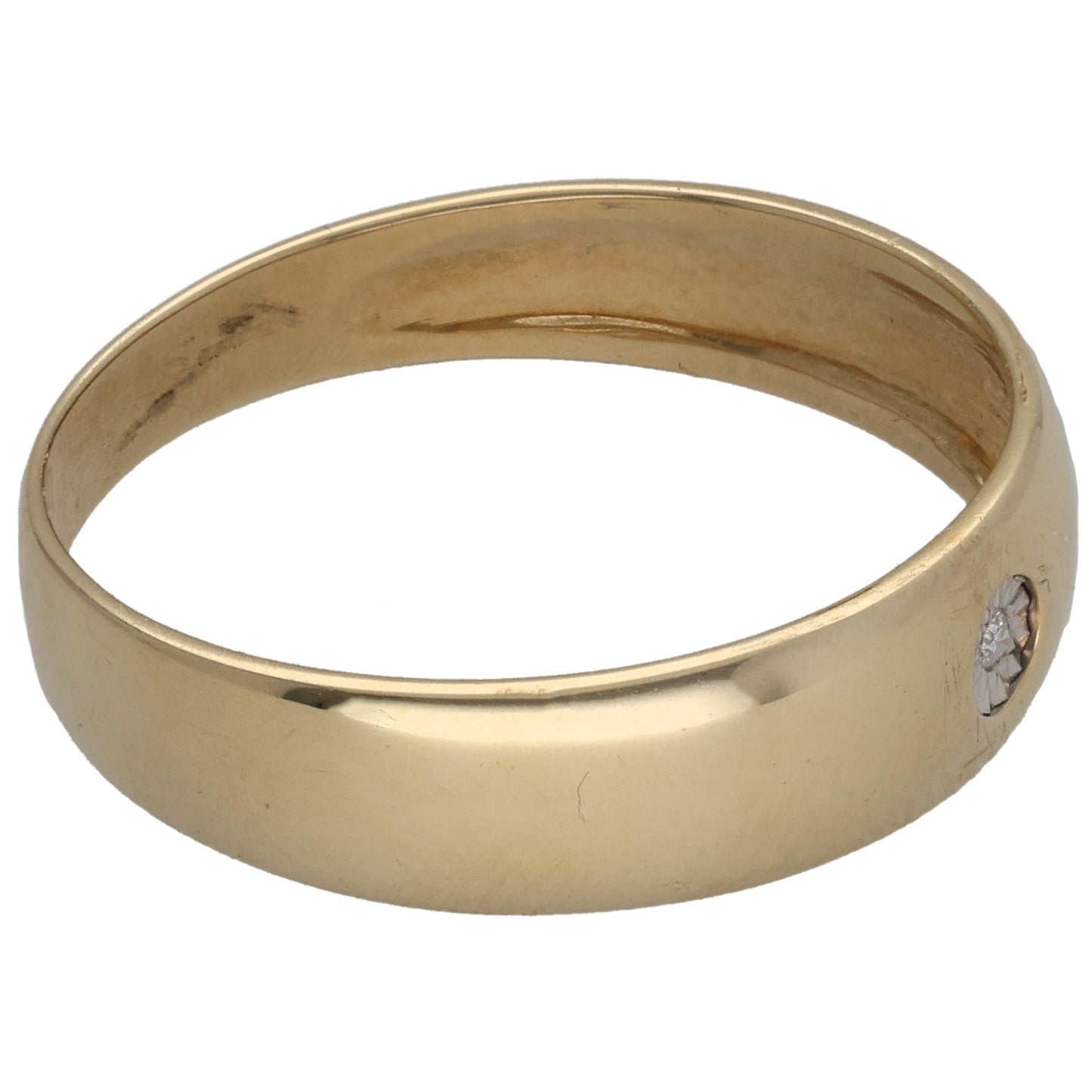 9ct Gold 0.015ct Diamond Single Stone Wedding Ring Size V