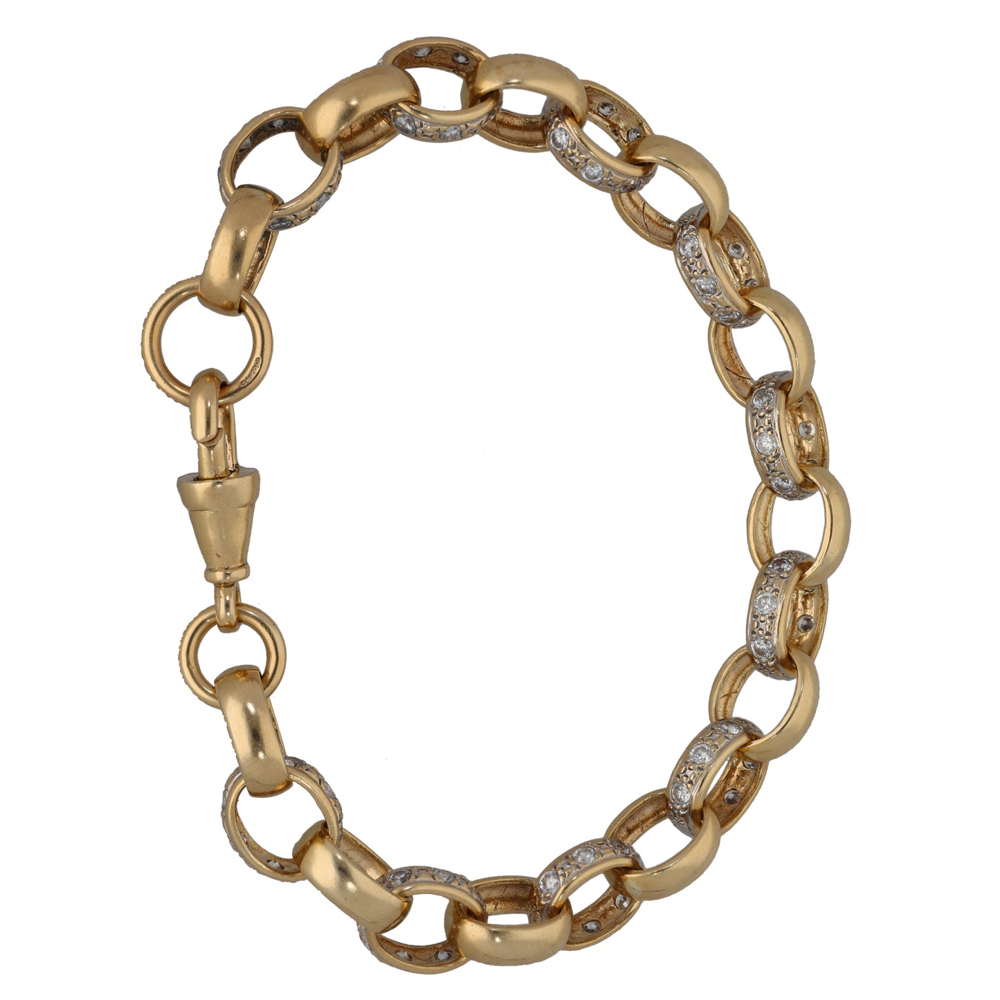 9ct Gold Cubic Zirconia Belcher Bracelet