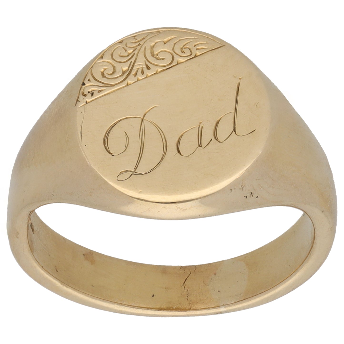 9ct Gold Dad Ring Size T