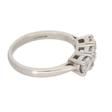 Load image into Gallery viewer, Platinum 0.93ct Diamond Ladies Trilogy Ring Size K
