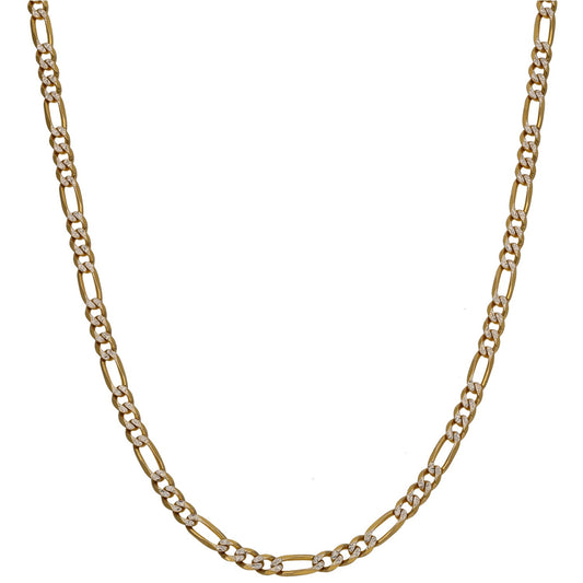 9ct Bicolour Gold Figaro Chain 24"