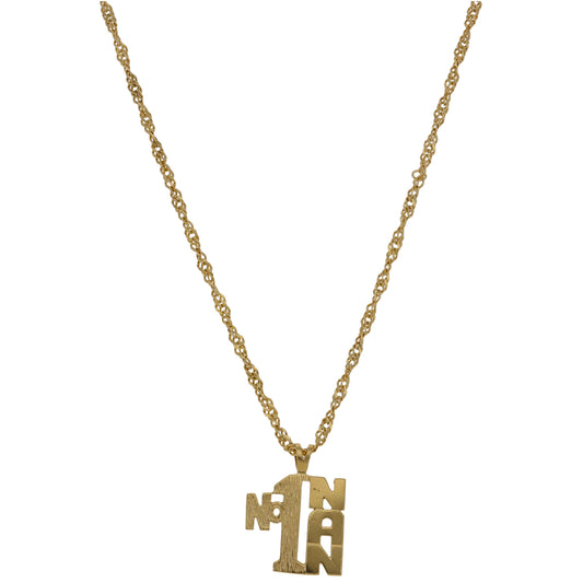 9ct Gold "No.1 Nan" Pendant With Chain