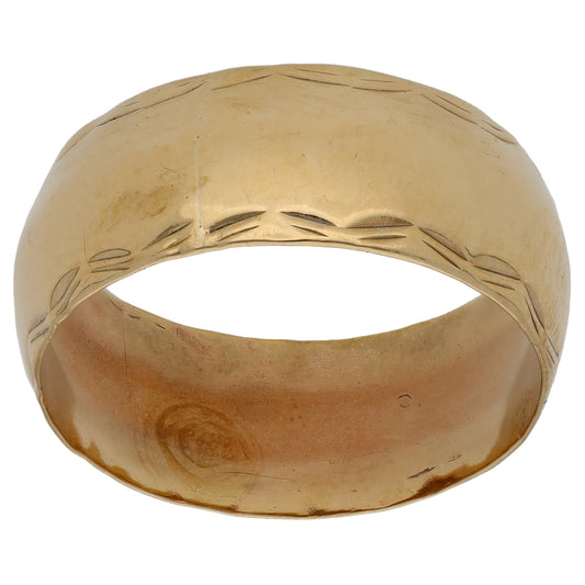 9ct Gold Patterned Wedding Ring Size T