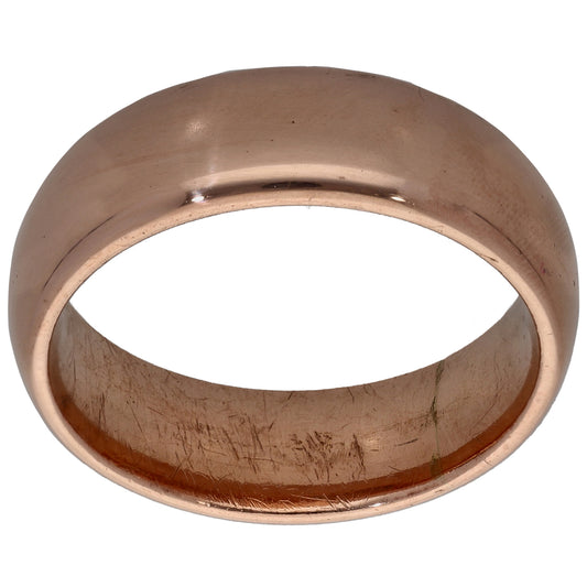9ct Rose Gold Plain Wedding Ring Size L