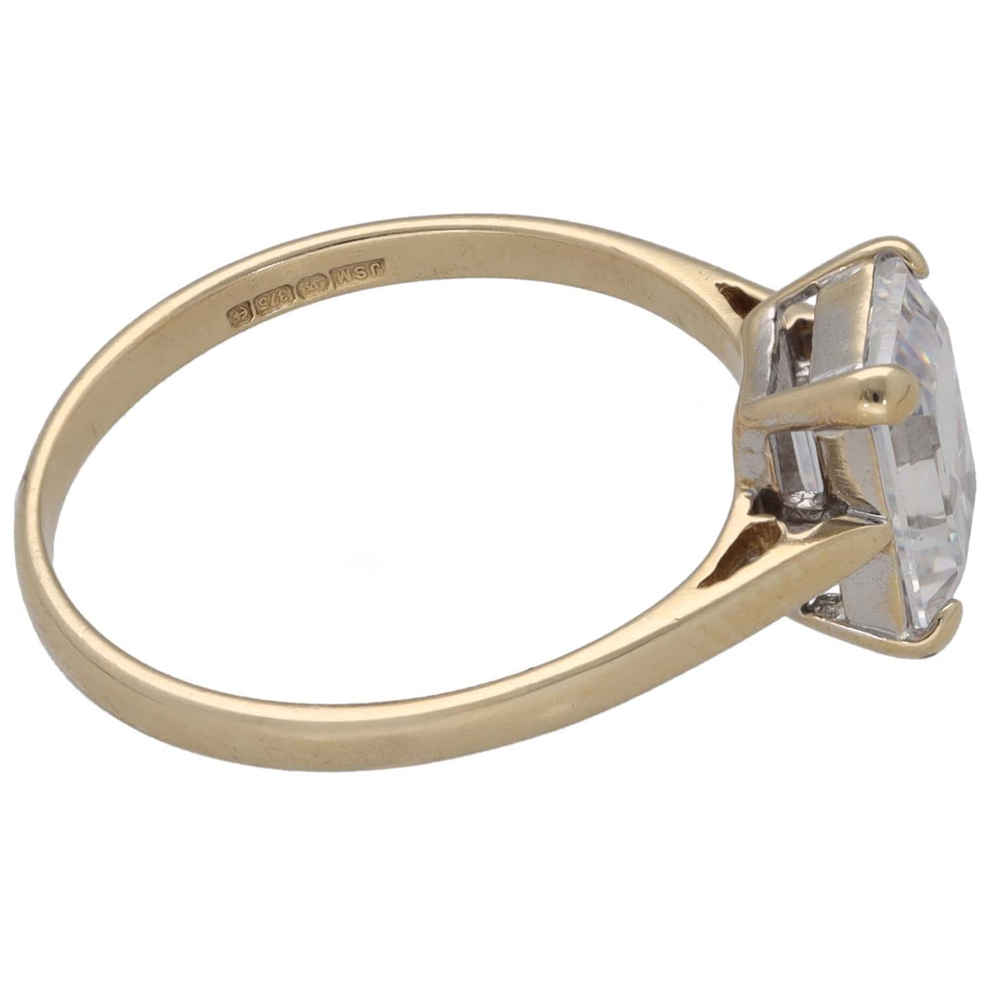 9ct Gold Cubic Zirconia Single Stone Ring Size N