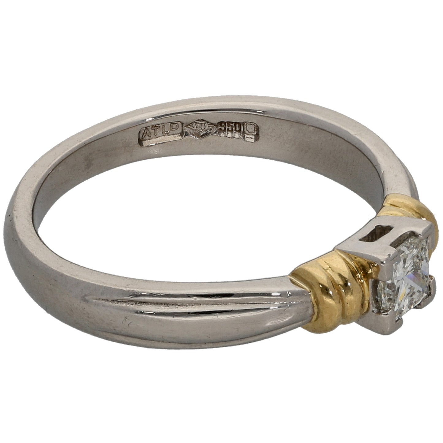 Platinum 0.25ct Diamond Solitaire Ring Size O