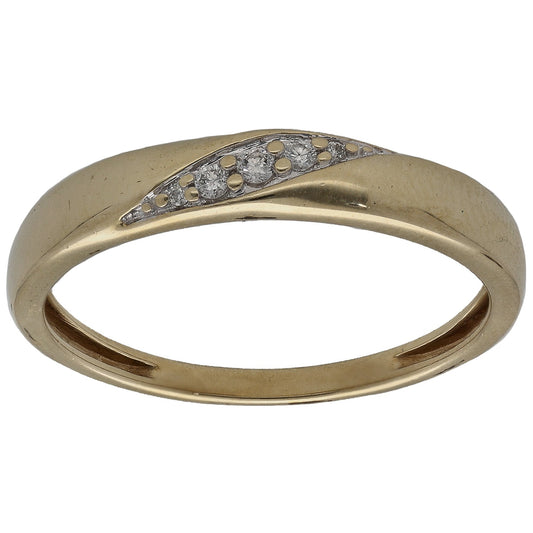 9ct Gold 0.05ct Diamond Alternative Ring Size S
