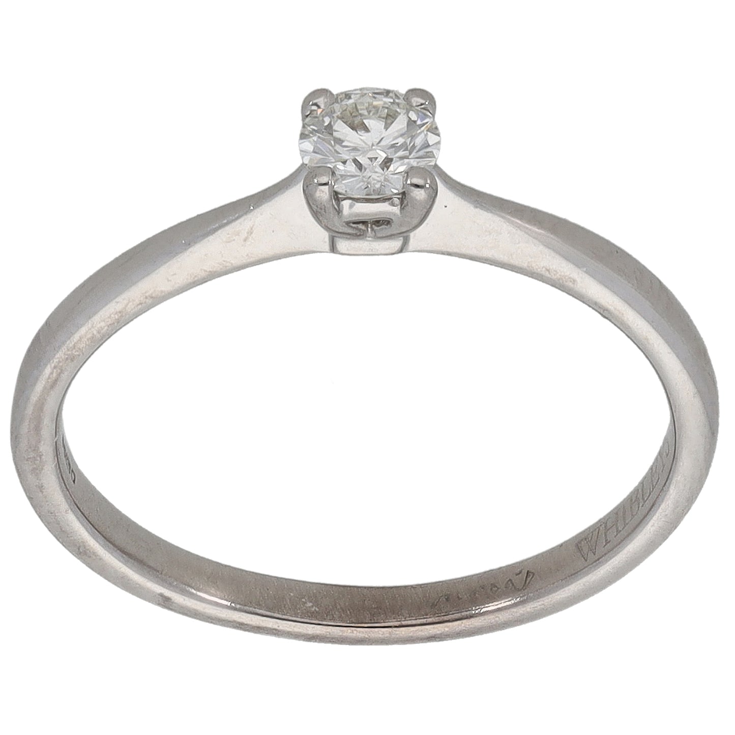 18ct White Gold 0.10ct Diamond Solitaire Ring Size K