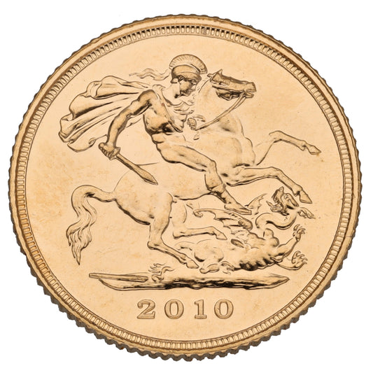 22ct Gold Queen Elizabeth II Half Sovereign Coin 2010