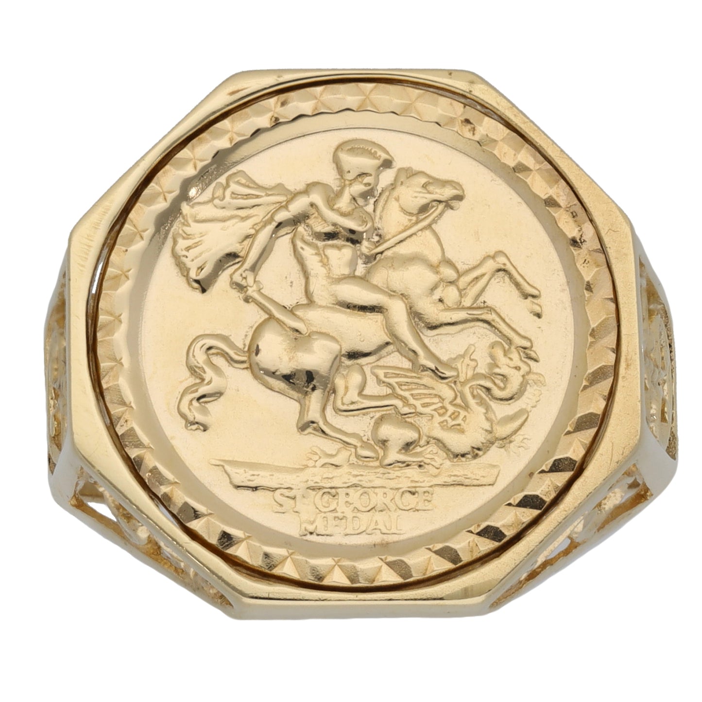 9ct Gold St George Ring Size S