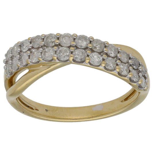 9ct Gold 0.72ct Diamond Half Eternity Ring Size N