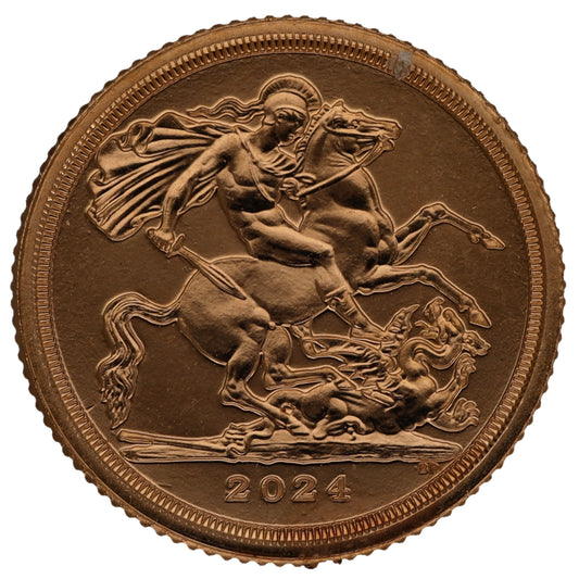 22ct Gold King Charles III Quarter Sovereign Coin 2024