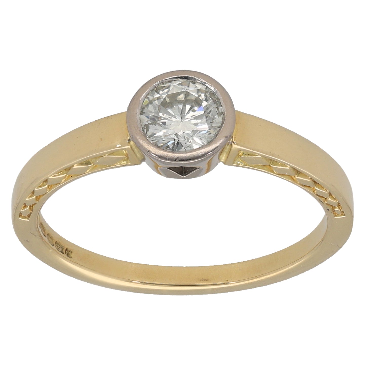 18ct Gold 0.50ct Diamond Solitaire Ring Size O