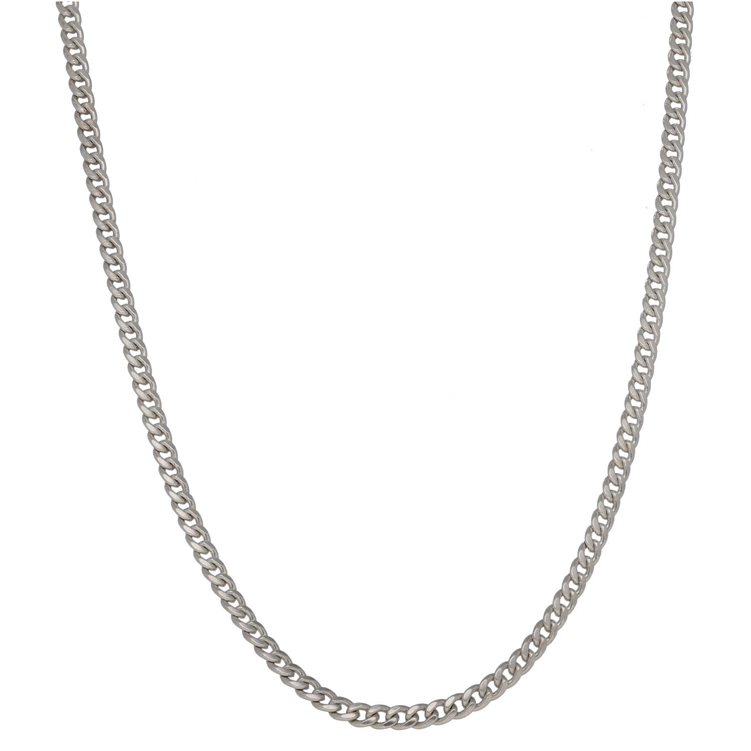 Sterling silver curb chain necklace, 24-inch link chain