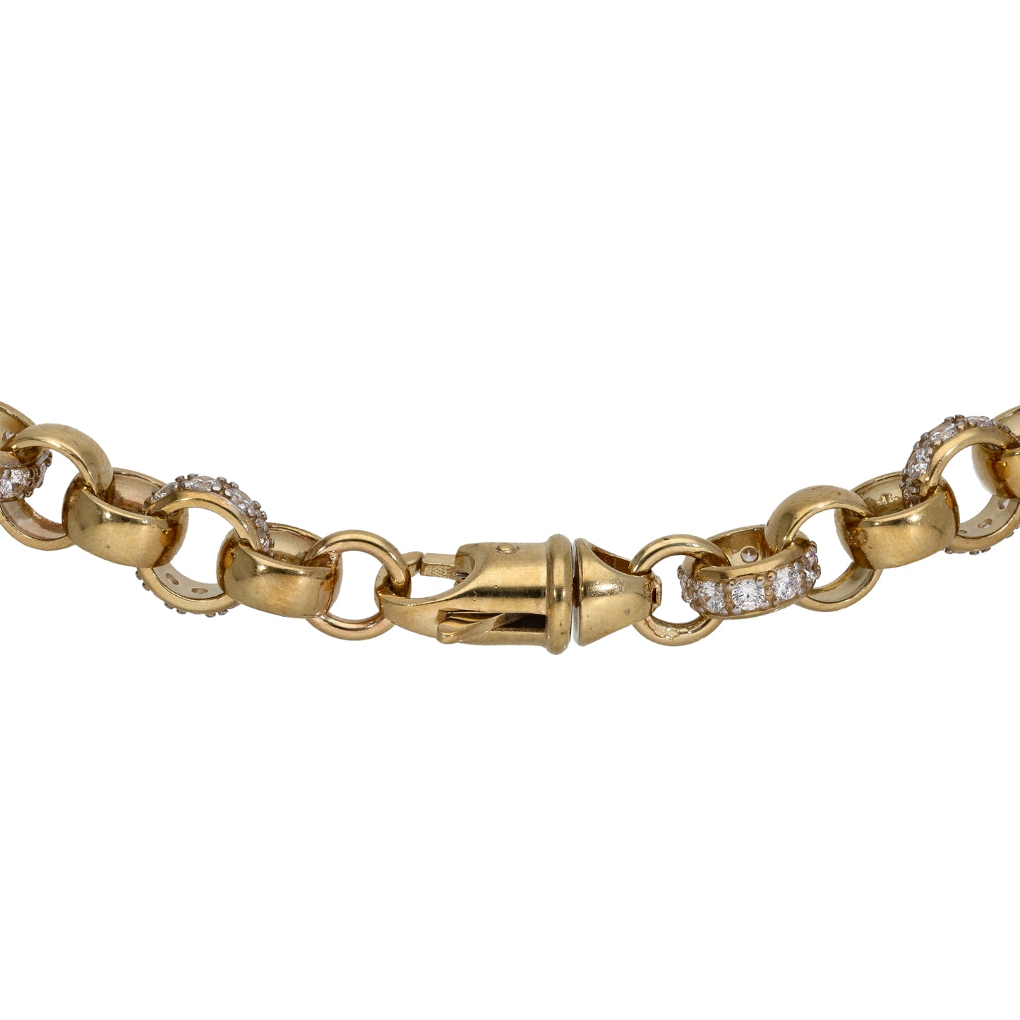 9ct Gold Cubic Zirconia Belcher Chain 26"