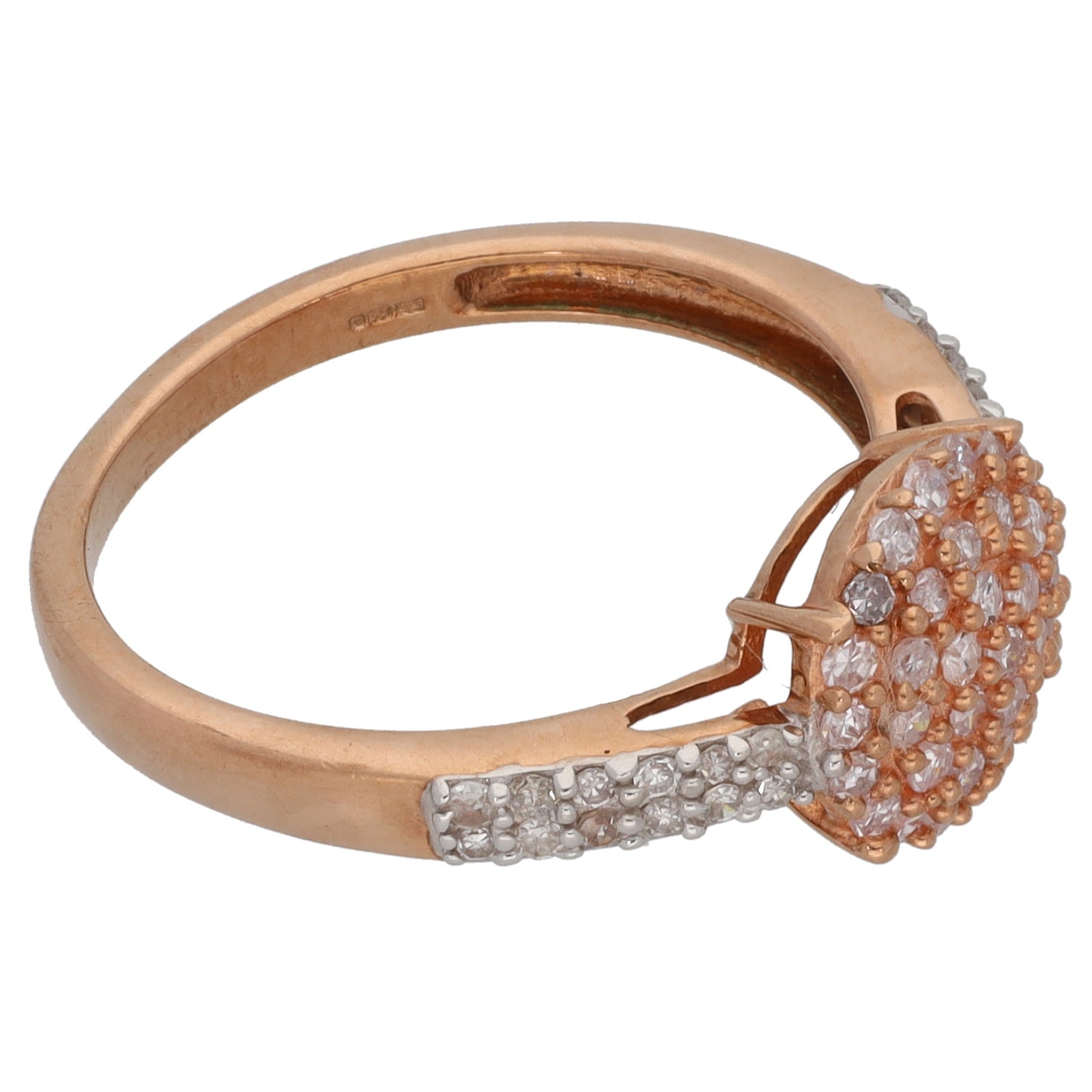 9ct Rose Gold 0.61ct Diamond Dress/Cocktail Ring Size O
