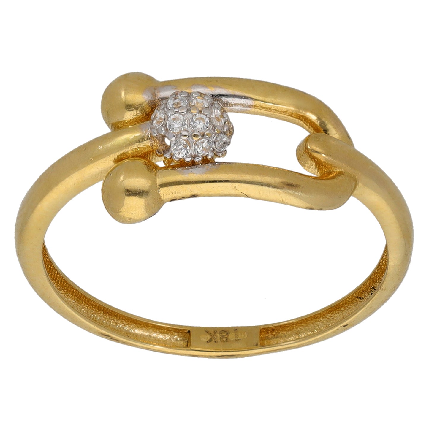 18ct Gold Cubic Zirconia Dress/Cocktail Ring Size R