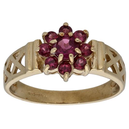 9ct Gold Garnet Dress/Cocktail Ring Size N