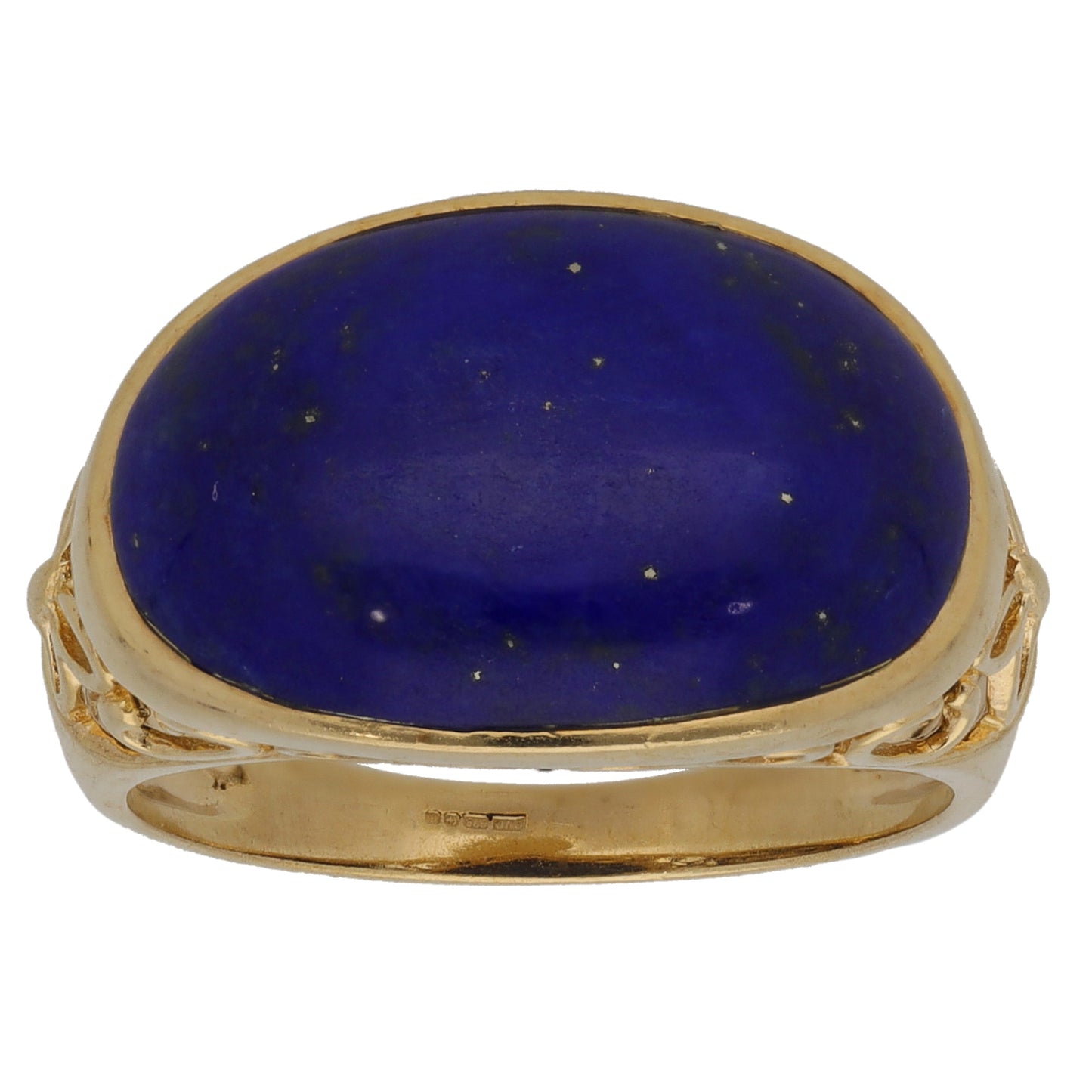 9ct Gold Lapis Lazuli Single Stone Ring Size P