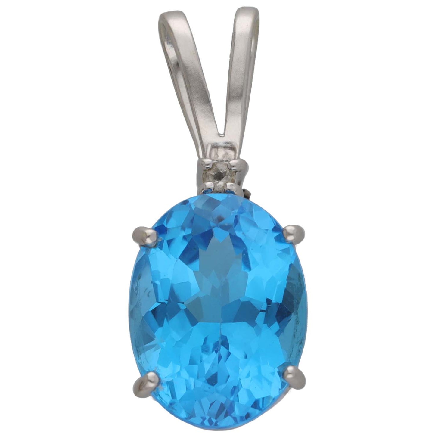 9ct White Gold Topaz & Imitation Gem Dress/Cocktail Pendant